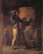 Jean Francois Millet The peasant in front of barrel oil painting reproduction